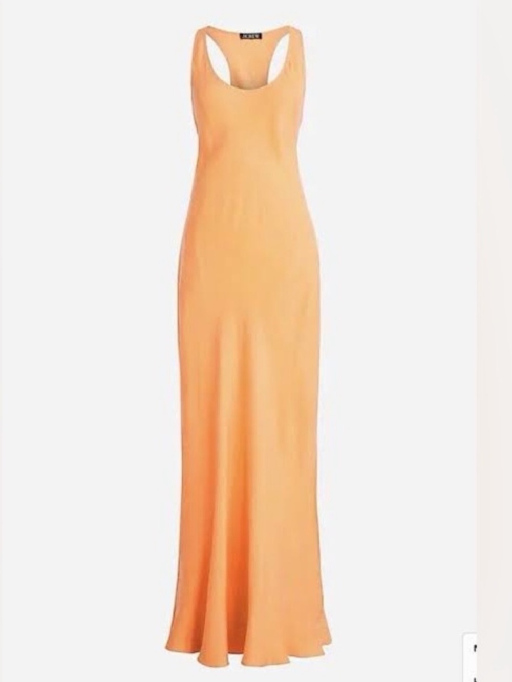 J. Crew Alicia cupro-blend racerbackTangerine Orange slip Maxi dress, Size 6